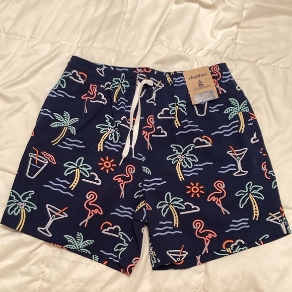 Chubbies 5.5-Inch The Baja Breezies Classic Lined Swim Trunk - Optic White